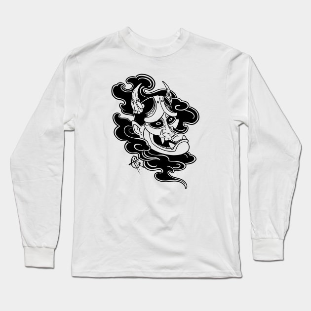 Blackwork Hannya Long Sleeve T-Shirt by Hori Chou Tattoo